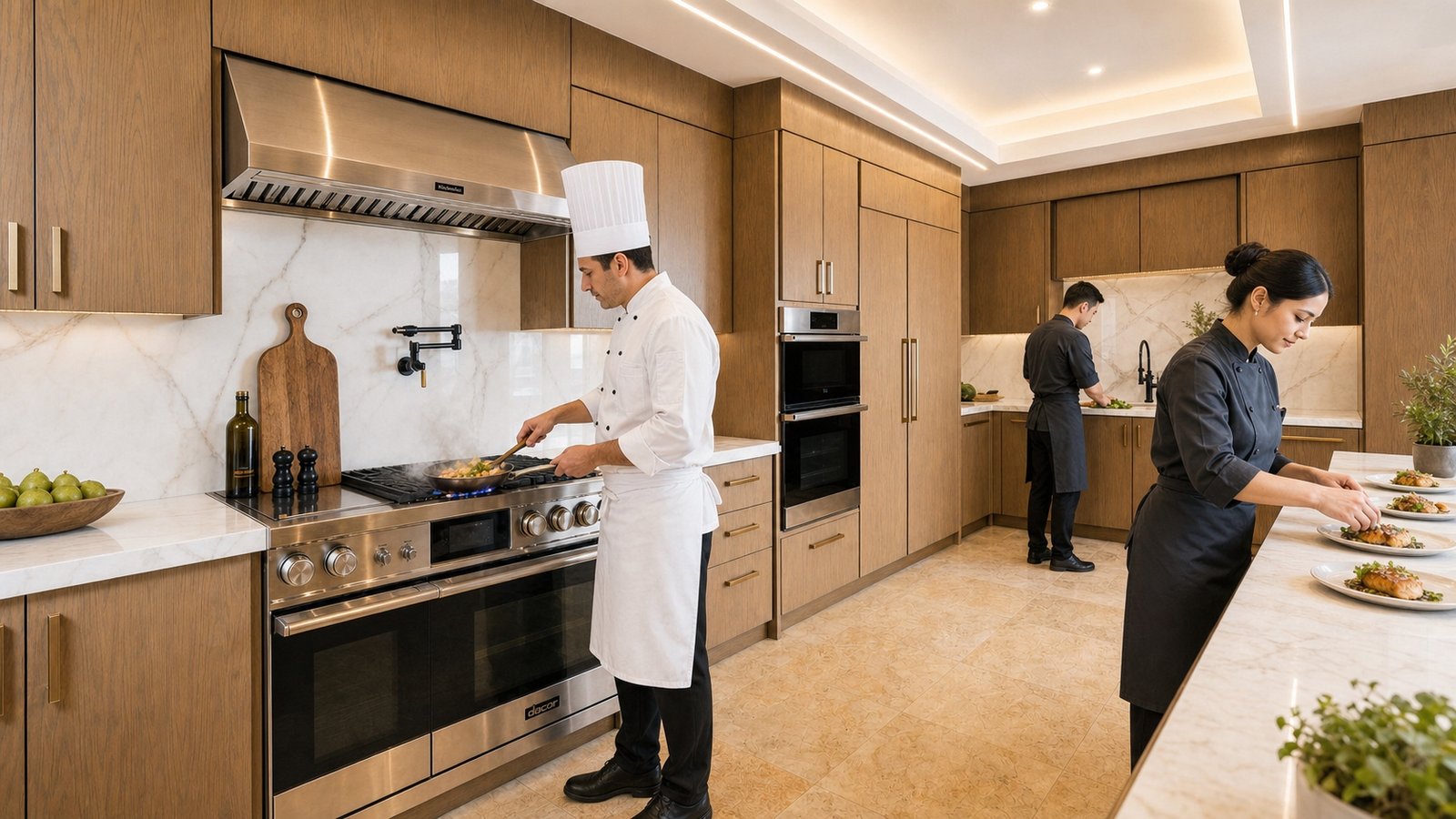 Private chefs preparing dinner